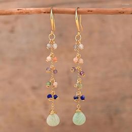 Dange oorbellen uitstekend ontwerp vrouwen sieraden natuursteen bohemia amethist Amazonite lapis lazuli groothandel