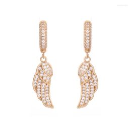 Boucles d'oreilles pendantes paire de belles femmes Zircon garniture plume goutte pour fête femmes décontracté bijoux de tous les jours