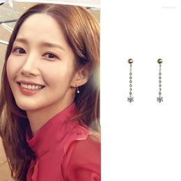 Boucles d'oreilles pendantes Park Min pour jeunes de l'agence météorologique, boucles d'oreilles, drame coréen, Star TV, pour femmes et filles, Piercing