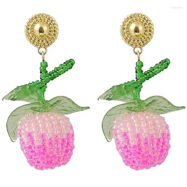 Pendientes colgantes con cuentas de frutas, moda bohemia, acrílico bonito para niñas y mujeres, joyería