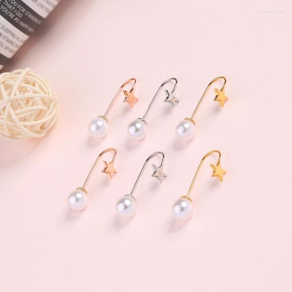 Pendientes colgantes Parlas Pearls Pearls Pearls Postado de orejas curvo para mujeres Accesorio de joyería de moda de disfraces