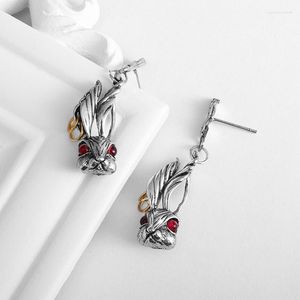 Boucles d'oreilles pendantes en métal pour hommes et femmes, bijoux de tempérament à la mode, mauvais œil rouge