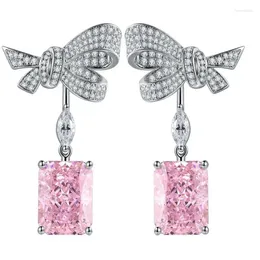 Boucles d'oreilles pendantes Pirmiana 2024 S925 rose radiant 5.0ct/2 pièces paire de bijoux Wemon en diamant simulé