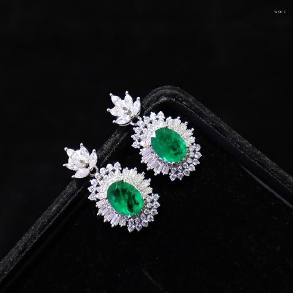 Boucles d'oreilles pendantes Pirmiana arrivée S925 argent vert émeraude couleur CZ pierres précieuses mode bijoux femmes fête cadeau