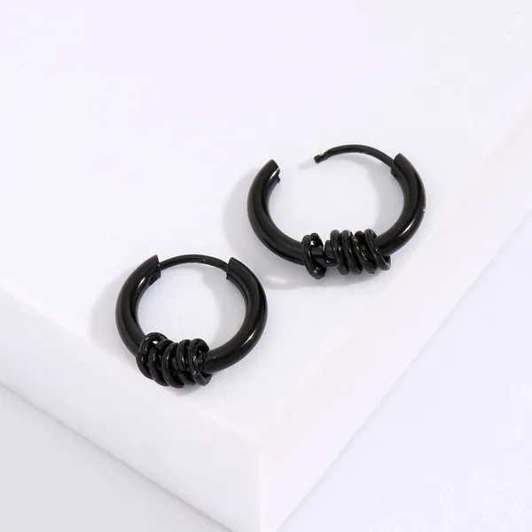 Boucles d'oreilles pendantes en acier titane poli noir, personnalisées pour hommes et femmes, Hip Hop Rock Punk Rap, bijoux de fête, cadeau d'anniversaire