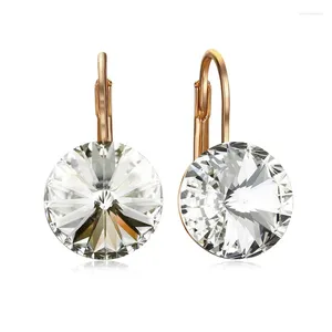 Boucles d'oreilles pendantes Premium cristal goutte cristaux originaux or argent couleur d'autriche pour Bijoux noël femmes fête de mariage