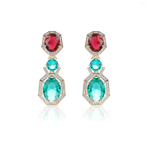 Boucles d'oreilles pendantes en Zircon cubique, joli polygone, goutte pour mariage, accessoires bijoux pour mariée, cadeau pour femmes et filles, CE11666