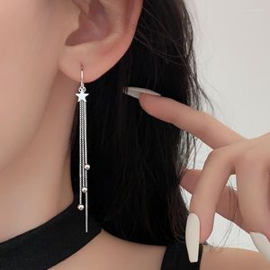 Pendientes colgantes para prevenir alergias, borla, cadena larga, estrella, cuenta redonda, pendiente de gota para mujeres y niñas, joyería para fiesta y boda, regalo Eh185