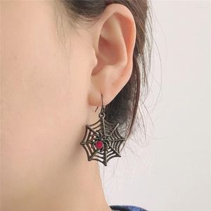 Boucles d'oreilles pendantes Punk hématite plaqué couleur araignée rouge sur la toile, goutte pour Halloween, décoration Hipop femmes hommes unisexe bijoux