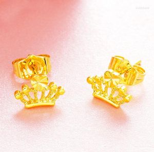 Bengelen oorbellen puur koper Vietnam goud kroon vrouwelijk messing vergulde hart Europese dollar sieraden