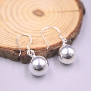 Dangle Oorbellen Pure S925 Sterling Zilver Heren Dames Cadeau 12mm Glanzende Bal