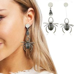 Boucles d'oreilles pendantes RechicGu drôle Halloween araignée pendentif femme irrégulière plaqué argent clous d'oreille accessoires bijoux cadeau d'amitié