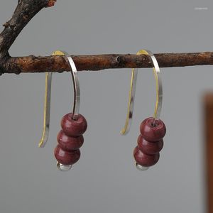 Boucles d'oreilles pendantes en pierre rouge, cadeau pour elle, bijoux hypoallergéniques naturels en argent