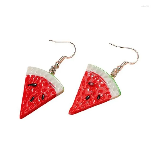 Boucles d'oreilles pendantes en résine, Simulation de piment rouge, fruits, légumes, radis, pastèque, goutte de Jujube, maïs pour femmes, Bijoux