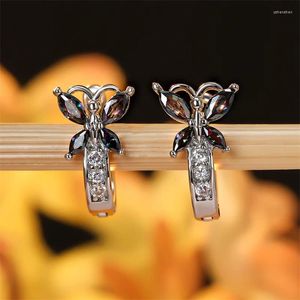 Dangle Oorbellen Retro Zwart Steen Kristal Schattig Insect Vlinder Geschikt voor Dames Bruiloft Sieraden Modieus CZ