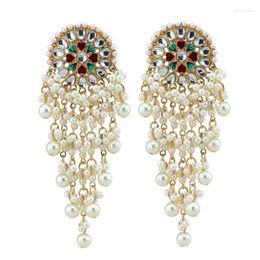 Dange oorbellen retro Bollywood etnische stijl Kundan Pearls Jhumka Jhumki Drop Earring Gypsy Sieraden