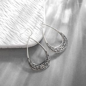 Boucles D'oreilles Pendantes Style Ethnique Rétro En Forme De Goutte Sculptées Pour Femmes Hypoallergéniques À La Mode