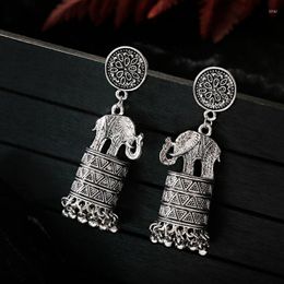 Boucles d'oreilles pendantes rétro pour femmes femme or argent couleur éléphants gland suspendu 2023 bijoux accessoires