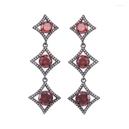 Boucles d'oreilles pendantes en forme de losange, cristaux de Zircon cubiques, pour mariée, classique, pour femmes et filles, bijoux de fête d'anniversaire, LYG150