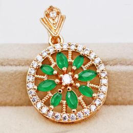 Dange oorbellen rlopay mode Boheemse ronde hanger voor vrouwen goud vergulde groen zirkoon bruiloft sieraden accessoires cadeau