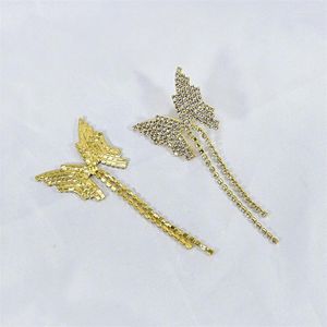 Pendientes colgantes románticos lindos pendientes de gota de aleación de mariposa de Color dorado para mujeres regalos fiesta de graduación accesorios de joyería de lujo Premium