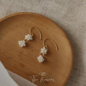 Boucles d'oreilles pendantes ROPUHOV 2023 Blanc clair de lune naturel baroque en forme de perle design irrégulier géométrique français vintage bijoux pour femmes