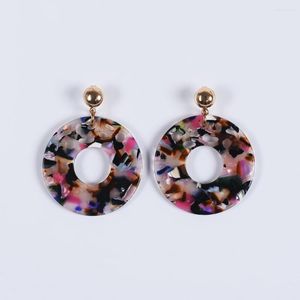 Boucles d'oreilles rondes en acrylique pour femmes, bijoux de déclaration, vente en gros, cadeau de fête