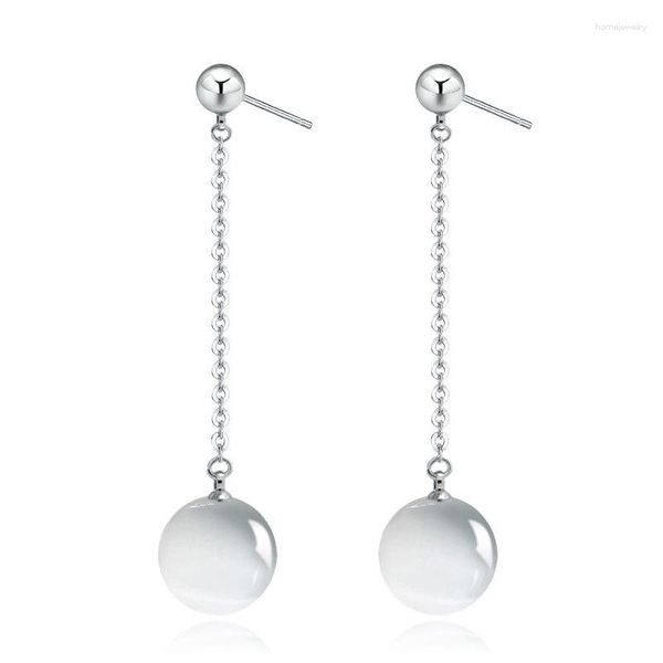 Pendientes colgantes S925, pendiente de plata, ópalo transparente, rojo, negro, ágata, gota de bola para mujer, regalo de boda, joyería de moda para mujer y niña