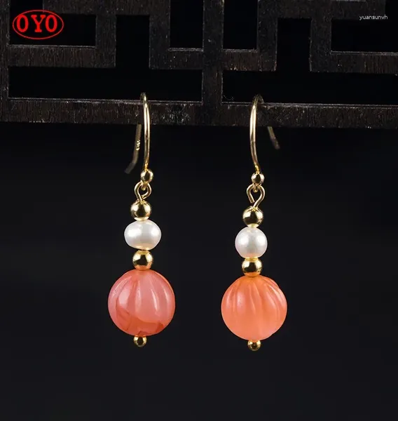 Pendientes colgantes S925 PERLA DE PERLA PLATA NET NET RED CHINA POTMABLE