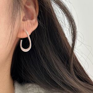 Boucles d'oreilles pendantes S925 Sterling Silver Stud semi-circulaire irrégulier Simple Ins Small Designer Scrub C Femme