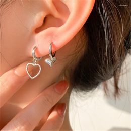 Boucles d'oreilles pendantes S925 en argent Sterling dames mode asymétrie amour pendentif tempérament boucle d'oreille léger femmes exclusif