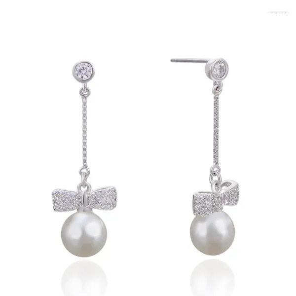 Boucles d'oreilles pendantes en argent sterling S925, rétro, longs glands pour dames, chaîne de perles coréennes, zircone cubique