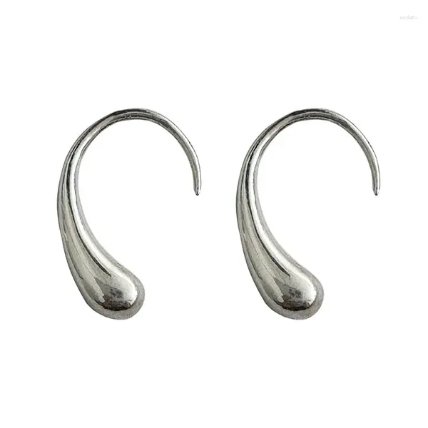 Boucles d'oreilles pendantes en argent Sterling S925, petite goutte d'eau avec lobes d'oreille à vent frais pour dormir, pas besoin de retirer le crochet