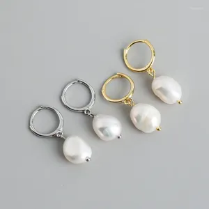 Pendientes colgantes de plata de ley S925 con perlas barrocas de agua dulce para mujer