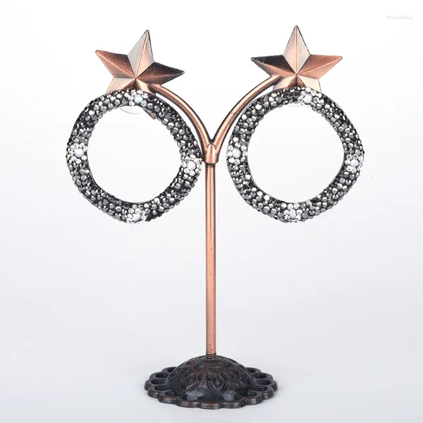 Boucles d'oreilles rondes en strass pour filles, bijoux tendance, décontracté, sportif, breloque, bon cadeau pour femmes