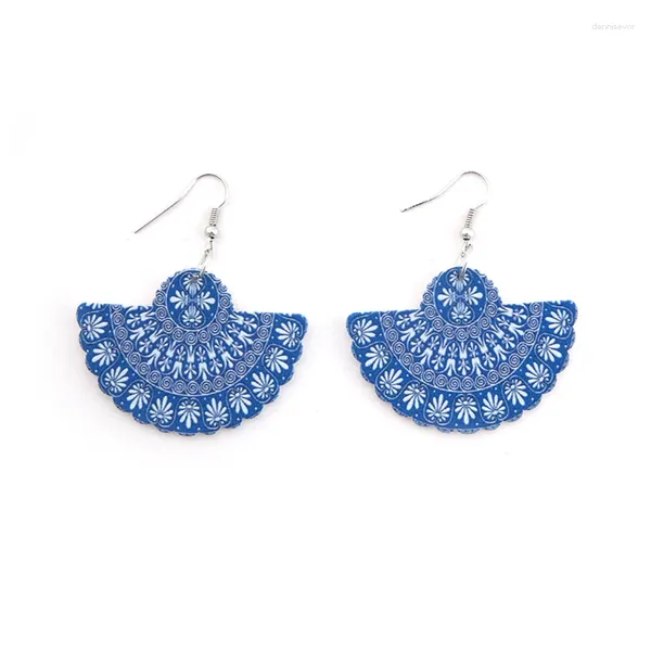 Boucles d'oreilles pendantes SANSHOOR afrocentrique ethnique bois goutte bandeau femme demi-ronde forme Hiphop bohème bijoux pour cadeaux de dame 1 paire