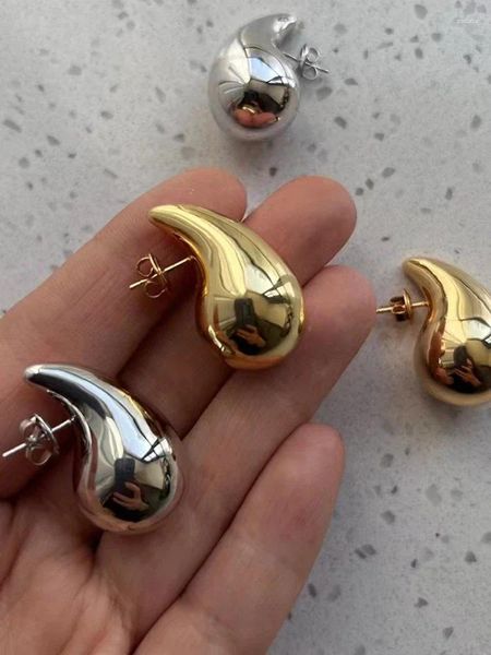 Pendientes colgantes de latón para mujer, gota de agua de tamaño pequeño, joyería sencilla, fiesta Punk, vestido de pasarela, coreano, japonés INS