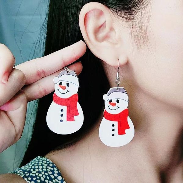 Boucles d'oreilles pendantes de noël pour femmes et hommes, accessoires d'oreille de Festival en acrylique, bijoux de fête à la mode, cadeaux, vente en gros