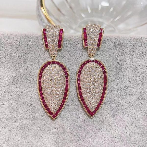 Boucles d'oreilles pendantes SENYU mode goutte d'eau conception pour fête Banquet zircon cubique dubaï femmes luxe CZ bijoux boucle d'oreille de mariée