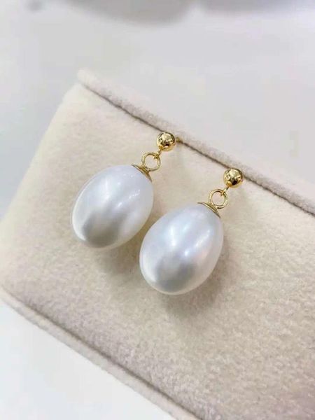 Pendientes colgantes SGARIT joyería de moda joyería de oro relleno de 14 quilates 10x13mm perno prisionero de perlas naturales para mujeres