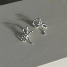 Boucles d'oreilles en peluche Shanice S925 argent sterling pour femmes étalons à arc mode bijourie mignon accessoires d'oreille de piercing cadeau de Noël