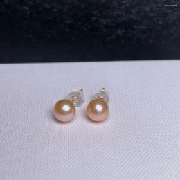 Boucles d'oreilles Shilovem 18k Rose perles d'eau douce naturelles goutte bijoux fins femmes cadeau d'anniversaire à la mode Myme7-7.56682zz