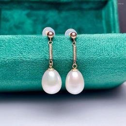 Boucles d'oreilles pendantes Shilovem 18k jaune perles d'eau douce naturelles goutte bijoux fins femmes à la mode mariage cadeau de noël Myme8-96621zz