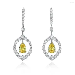 Boucles d'oreilles pendantes Shipei Jewelry 2024 3 carats en forme de poire à haute teneur en carbone diamant crochet d'oreille S925 argent 8 12 gouttelette d'eau