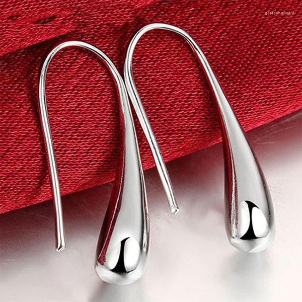 Boucles d'oreilles pendantes couleur argent goutte d'eau pour les femmes en acier inoxydable larme 2023 à la mode esthétique bijoux cadeaux de fête