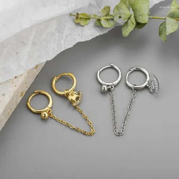 Boucles d'oreilles pendantes couleur argent or, style bohème, poney, pendentif en Zircon, chaîne goutte pour femmes, accessoires de bijoux élégants de fête