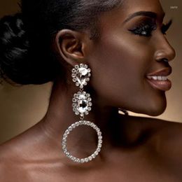 Boucles d'oreilles pendantes simples et élégantes pour les femmes cristal larme cubique zircone luxe mariée mariage bijoux à la mode
