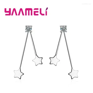 Boucles d'oreilles pendantes simples, Design Double étoile, longues boucles d'oreilles de tempérament coréen, bijoux d'oreille de personnalité pour femmes, cadeau de saint valentin