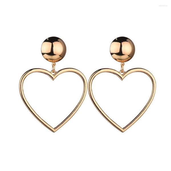 Boucles d'oreilles pendantes Coeur simple en alliage de zinc Boucles d'oreilles Womens Love Metal Valentine's From China
