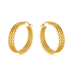 Boucles d'oreilles pendantes simples multicouches torsadées en acier inoxydable, grand cercle, bijoux de luxe pour femmes et filles, tendance
